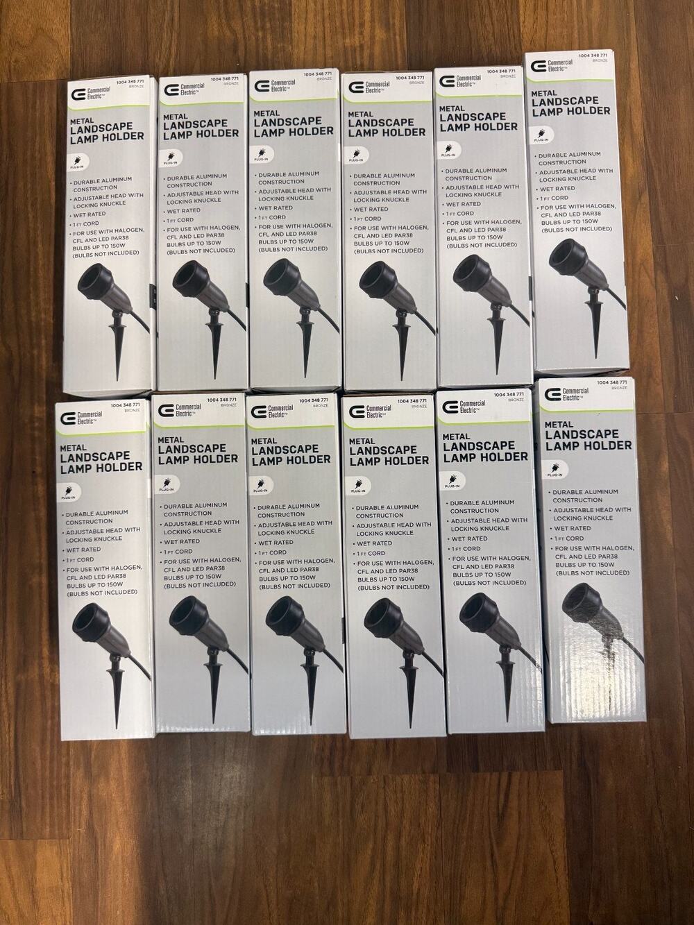 12 PACK - BRONZE METAL Commercial Electric CE Outdoor Spot Light Lamp Holder NEW